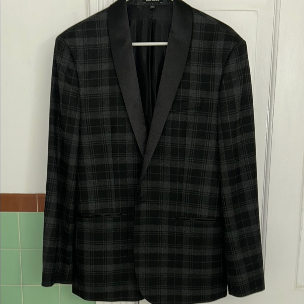 Express Black Sport Coat with Notched Lapels